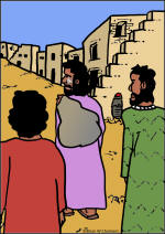 jesus heals a leper color graphic