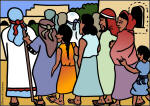 jesus heals a leper color graphic