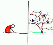 a graphic of man planting mustard seed
