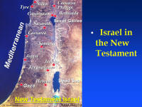 A photo map showing places of Israel mentioned in the New Testament.