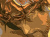 abstract close up of Jesus with crown of thorns